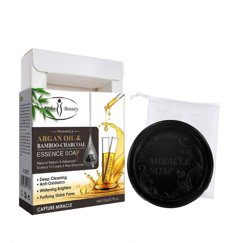 Jabón de Carbón de Bambú con Aceite de Argán