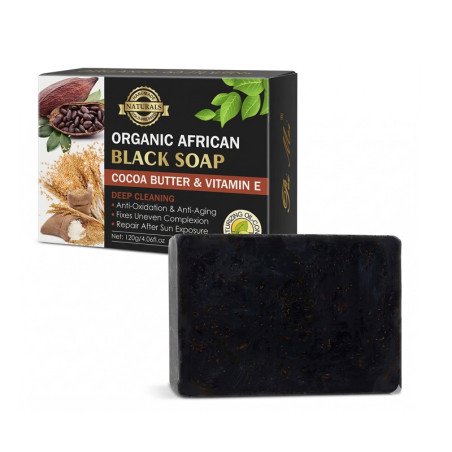 Jabón Negro Africano con Manteca de Cacao Orgánica